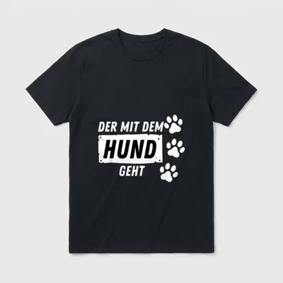 Herrchen mit Hund T-Shirt – Klassisches T-Shirt in Schwarz