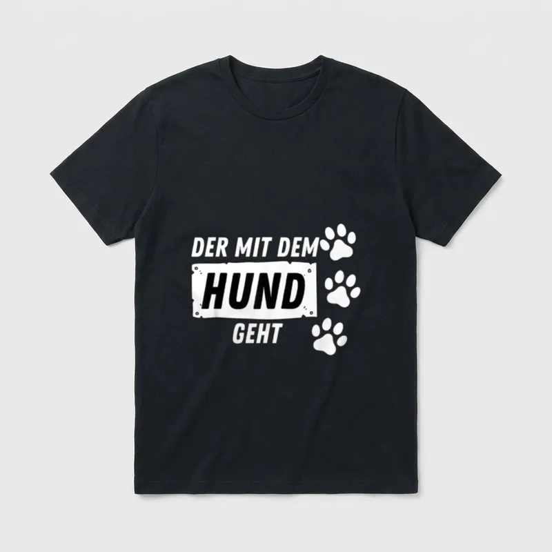Herrchen mit Hund T-Shirt – Klassisches T-Shirt in Schwarz