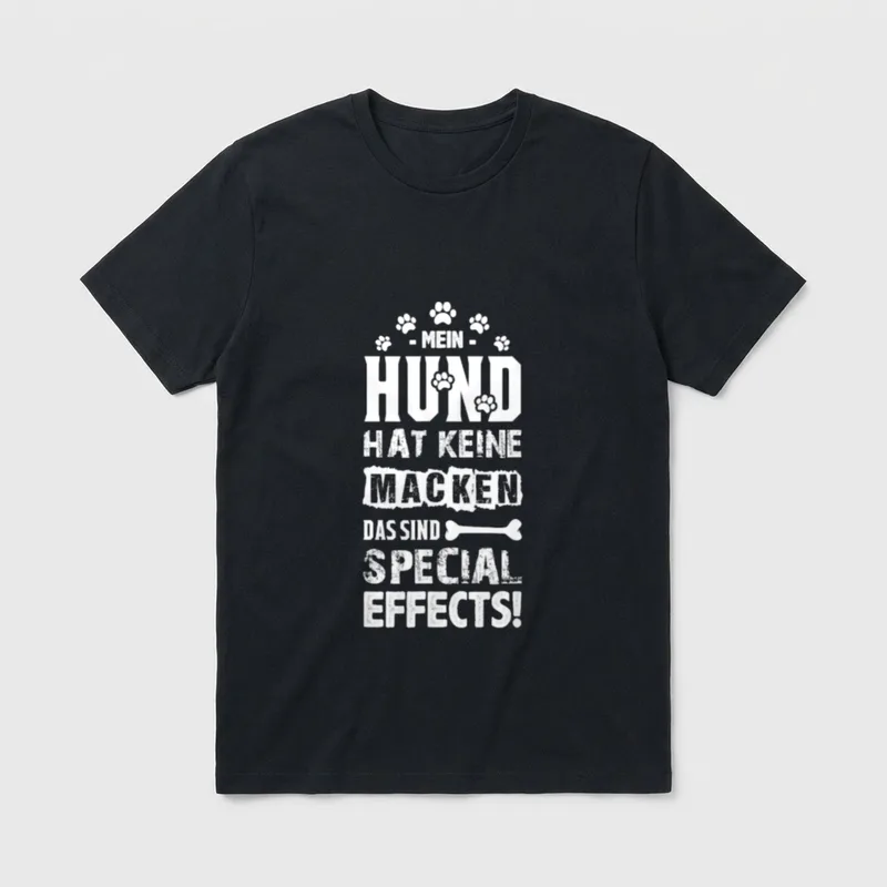 Hund mit Special Effects T-Shirt – Klassisches T-Shirt in Schwarz