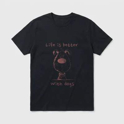 Life is Better with T-Shirt – Klassisches T-Shirt in Schwarz