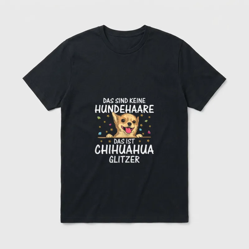 Chihuahua Glitzer Spruch Süße T-Shirt – Klassisches T-Shirt in Schwarz