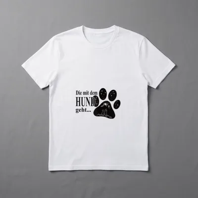 Die mit dem Hund geht Frauen T-Shirt – Klassisches T-Shirt in Schwarz