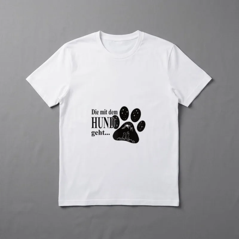 Die mit dem Hund geht Frauen T-Shirt – Klassisches T-Shirt in Schwarz