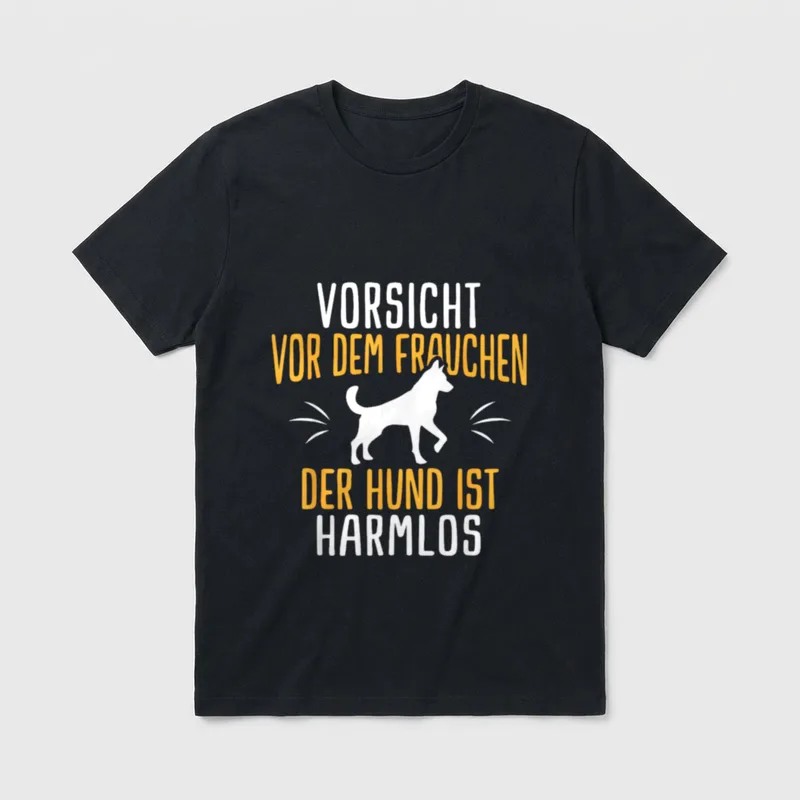 Vorsicht Vor Dem Frauchen T-Shirt – Klassisches T-Shirt in Schwarz
