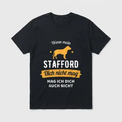 Staffordshire Bullterrier Stafford Hunde T-Shirt – Klassisches T-Shirt in Schwarz