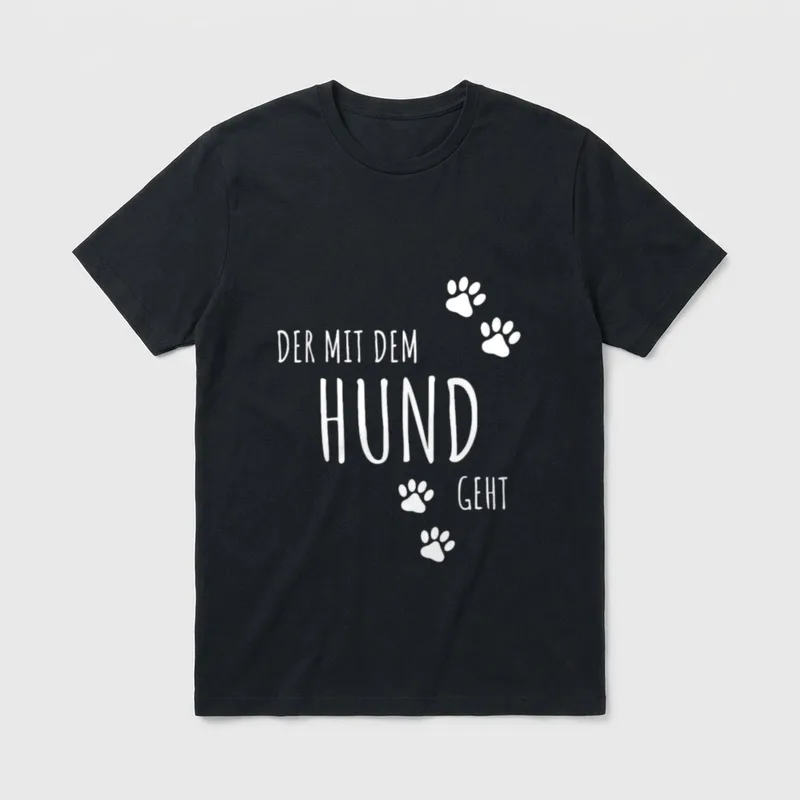 Hundebesitzer Gassi T-Shirt – Klassisches T-Shirt in Schwarz