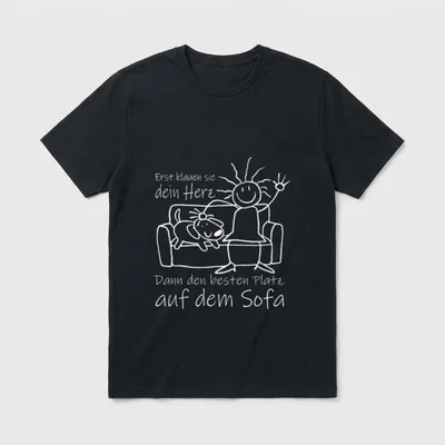 Frauchen mit Hund T-Shirt – Klassisches T-Shirt in Schwarz
