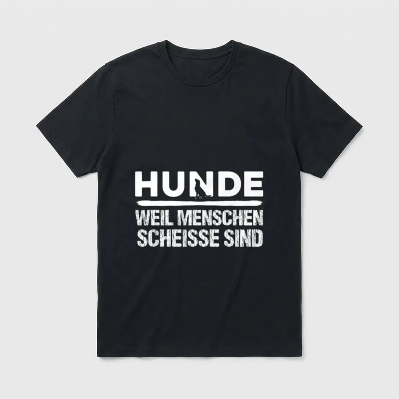 Hunde weil Menschen scheisse sind T-Shirt – Klassisches T-Shirt in Schwarz