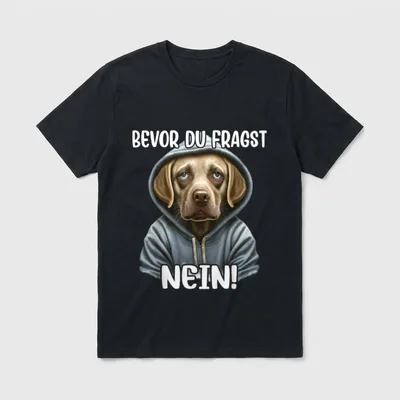 Bevor Du Fragst Nein Lustiger Hund T-Shirt – Klassisches T-Shirt in Schwarz
