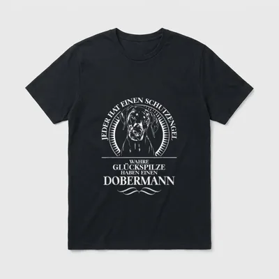 Dobermann Schutzengel Hund Hunde T-Shirt – Klassisches T-Shirt in Schwarz
