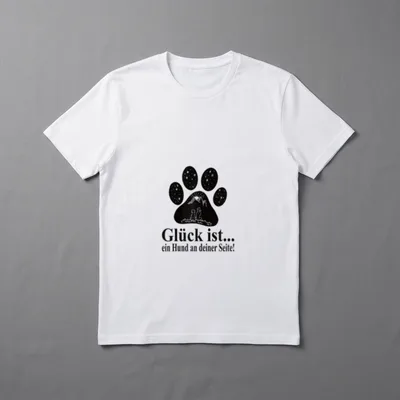 Glück ist.. Spruch Hund T-Shirt – Klassisches T-Shirt in Schwarz