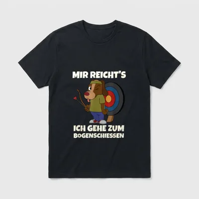 Lustiger Bogenschütze Spruch Hund T-Shirt – Klassisches T-Shirt in Schwarz