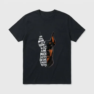 MEIN DOBERMANN IST HARMLOS T-Shirt – Klassisches T-Shirt in Schwarz