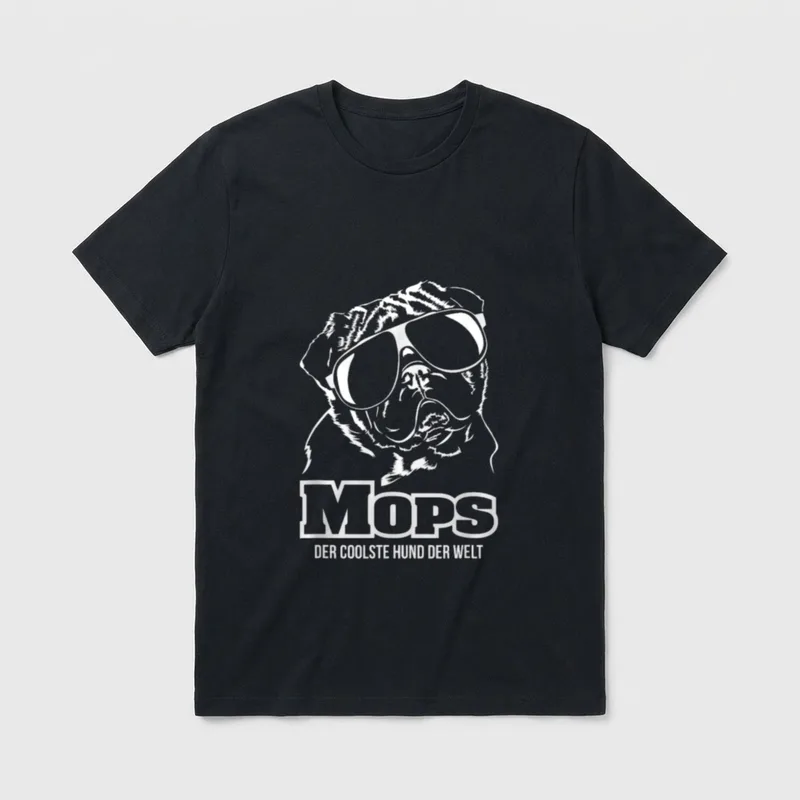 Mops cooler Hund Hunde T-Shirt – Klassisches T-Shirt in Schwarz