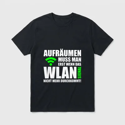 WLAN WIFI BESTE SPRÜCHE T-Shirt – Klassisches T-Shirt in Schwarz
