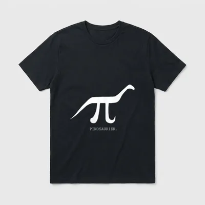Pinosaurier Pi + Dinosaurier T-Shirt – Klassisches T-Shirt in Schwarz