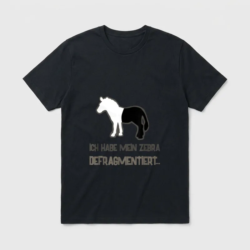 Zebra Defragmentiert Lustig Informatiker T-Shirt – Klassisches T-Shirt in Schwarz