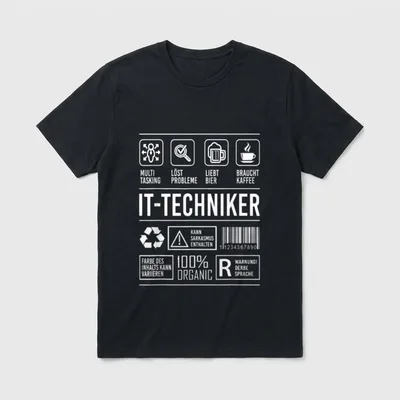 IT-Techniker Lustig Spruch Beruf T-Shirt – Klassisches T-Shirt in Schwarz