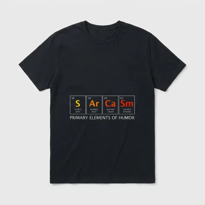 Sarcasm Primary Elements of Humor T-Shirt – Klassisches T-Shirt in Schwarz
