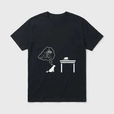 Katze Gleichungssystem Geometrie Lustiger T-Shirt – Klassisches T-Shirt in Schwarz