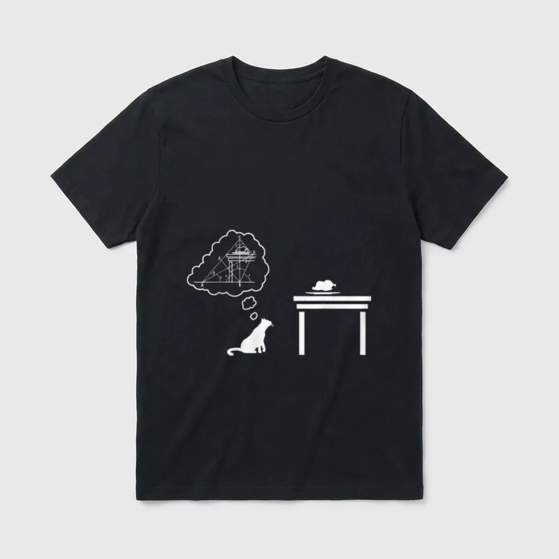 Katze Gleichungssystem Geometrie Lustiger T-Shirt – Klassisches T-Shirt in Schwarz