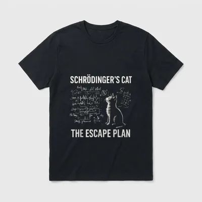 Schrödingers Katze Fluchtplan Lustig T-Shirt – Klassisches T-Shirt in Schwarz