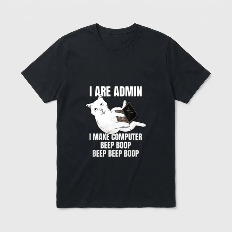 I Are Admin Katze T-Shirt – Klassisches T-Shirt in Schwarz