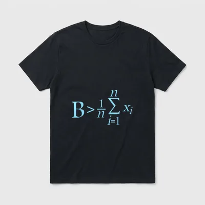 Funny Nerd Mathe Formel T-Shirt – Blaue Formel B größer Mittelwert mit Summenzeichen – Klassisches T-Shirt in Schwarz