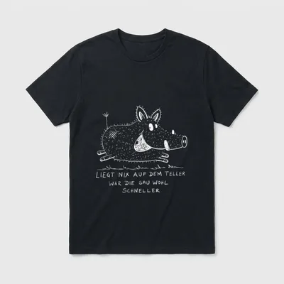 Wildschwein Spruch I Treibjagd T-Shirt – Klassisches T-Shirt in Schwarz
