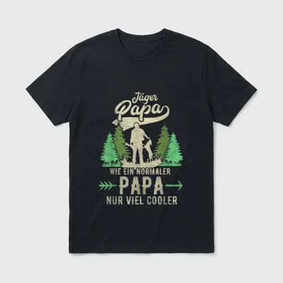 Jäger Papa Hirsch Jagd T-Shirt – Klassisches T-Shirt in Schwarz