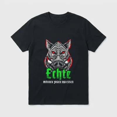 Spruch ECHTE MÄNNER JAGEN T-Shirt – Klassisches T-Shirt in Schwarz