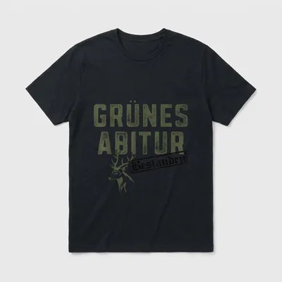 Grünes Abitur bestanden Jagdschein T-Shirt – Klassisches T-Shirt in Schwarz