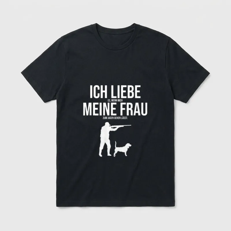 Ich liebe meine Frau Jagd T-Shirt – Klassisches T-Shirt in Schwarz