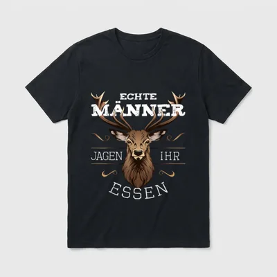 Jäger Echte Männer jagen T-Shirt – Klassisches T-Shirt in Schwarz