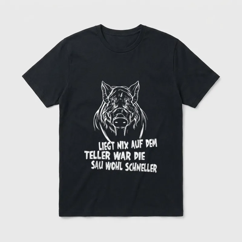 Jäger Sau schnell Wildschwein T-Shirt – Klassisches T-Shirt in Schwarz