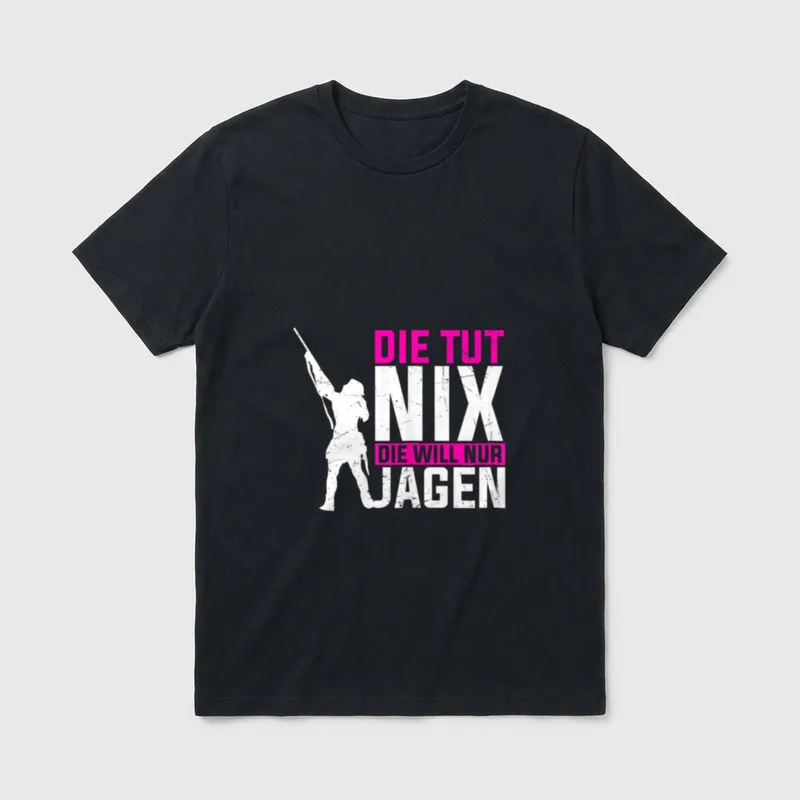 Jägerin Jagen Jagdbekleidung T-Shirt – Klassisches T-Shirt in Schwarz