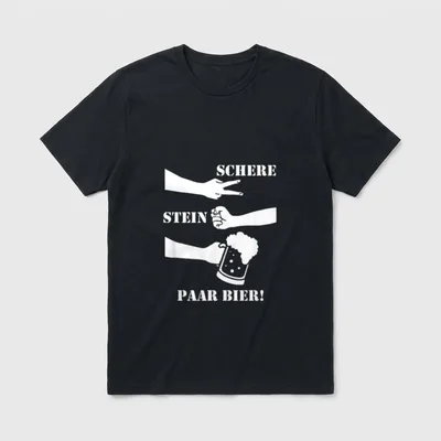Schere Stein Paar Bier Malle T-Shirt – Klassisches T-Shirt in Schwarz