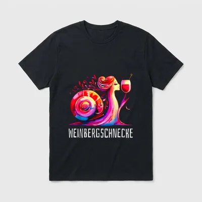 Weinbergschnecke Wein Schnecke Motiv T-Shirt – Klassisches T-Shirt in Schwarz
