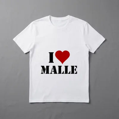 Ich Liebe Malle Lustiges T-Shirt – I mit rotem Herz und MALLE in Blockbuchstaben – Klassisches T-Shirt in Schwarz