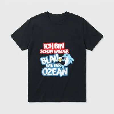 Blau wie der Ozean T-Shirt – Klassisches T-Shirt in Schwarz