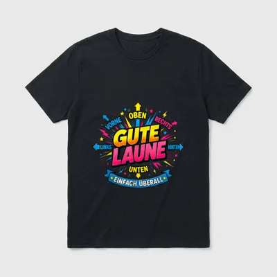 Gute Laune Einfach Überall T-Shirt – Klassisches T-Shirt in Schwarz