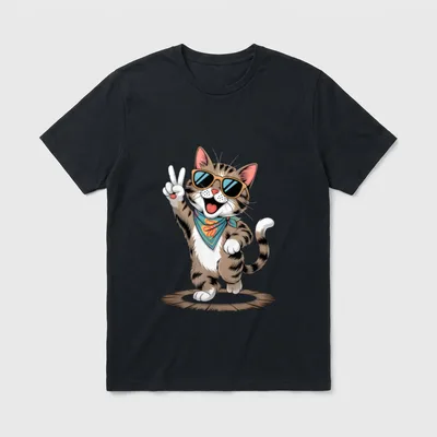 Lustige Katze Party Outfit T-Shirt – Klassisches T-Shirt in Schwarz