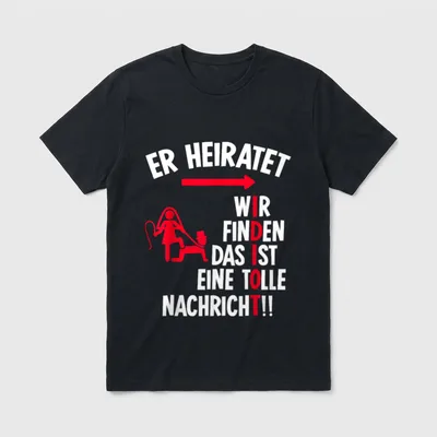 Er heiratet lustiges Junggesellenabschied T-Shirt – Klassisches T-Shirt in Schwarz