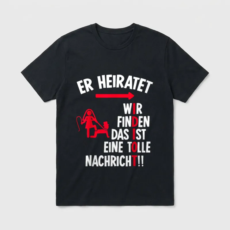 Er heiratet lustiges Junggesellenabschied T-Shirt – Klassisches T-Shirt in Schwarz