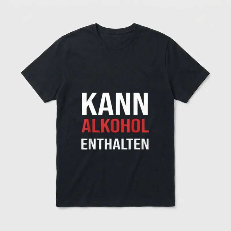 Kann Alkohol Enthalten Saufspruch T-Shirt – Klassisches T-Shirt in Schwarz