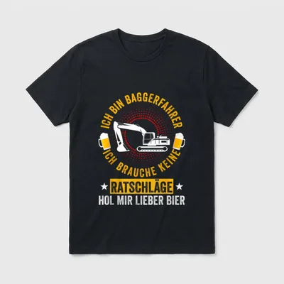 Bagger Bier Baggerfahrer Tiefbauer T-Shirt – Klassisches T-Shirt in Schwarz