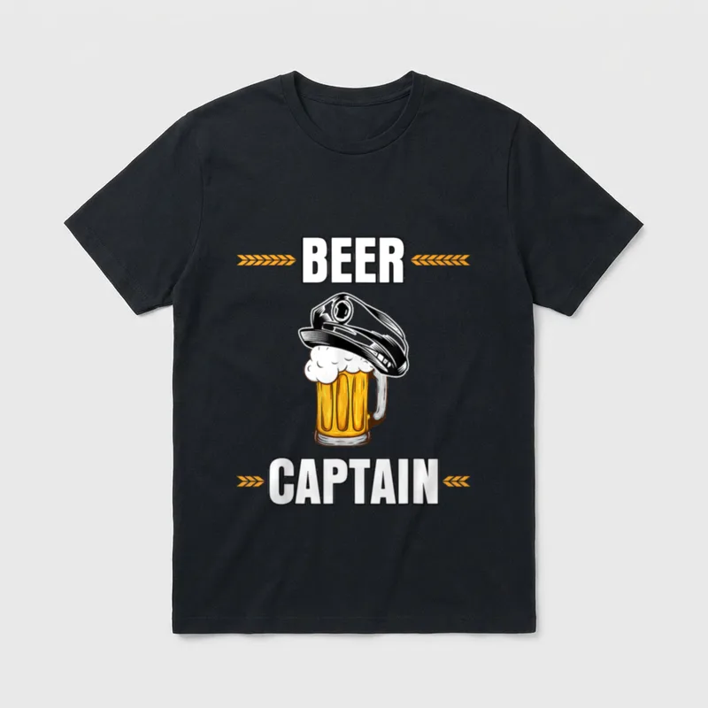 Junggesellenabschied Bier Kapitän Lustiges T-Shirt – Klassisches T-Shirt in Schwarz