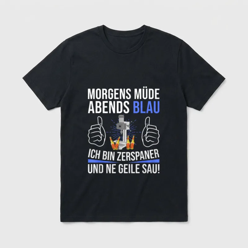 Zerspanungsmechaniker Lustiger Zerspaner Saufen T-Shirt – Klassisches T-Shirt in Schwarz