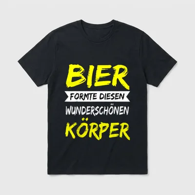 Bier formte diesen Körper T-Shirt – Schriftzug „Bier formte diesen wunderschönen Körper“ – Klassisches T-Shirt in Schwarz
