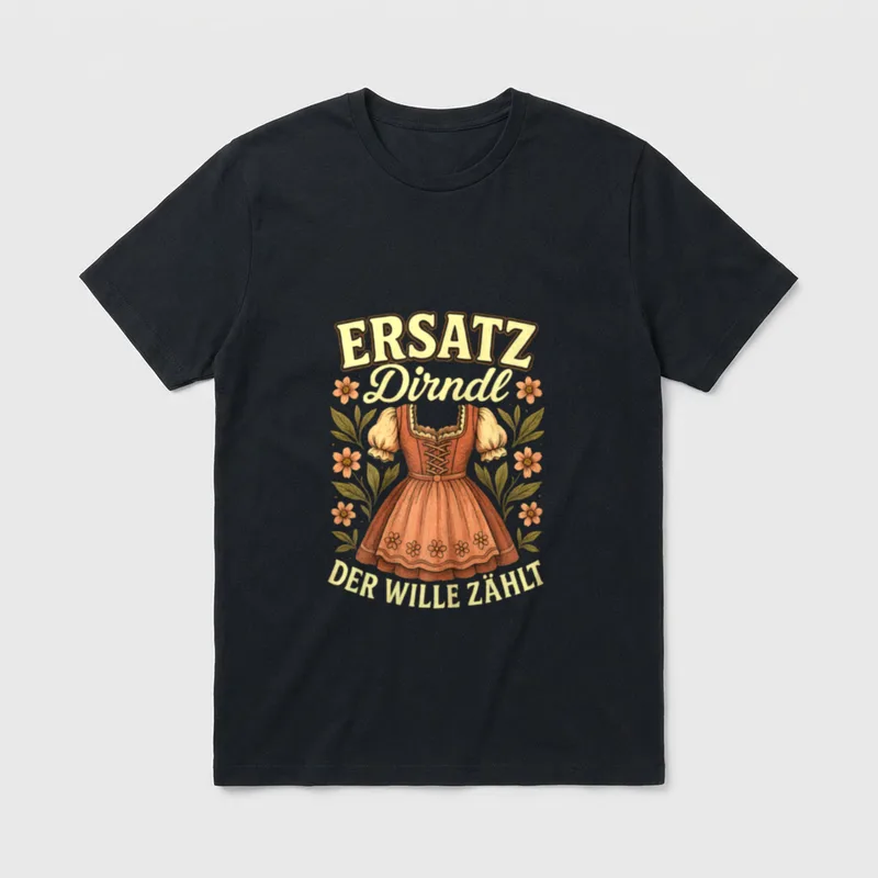 Party Lederhosn Dirndl Ersatz Trinkspruch T-Shirt – Klassisches T-Shirt in Schwarz